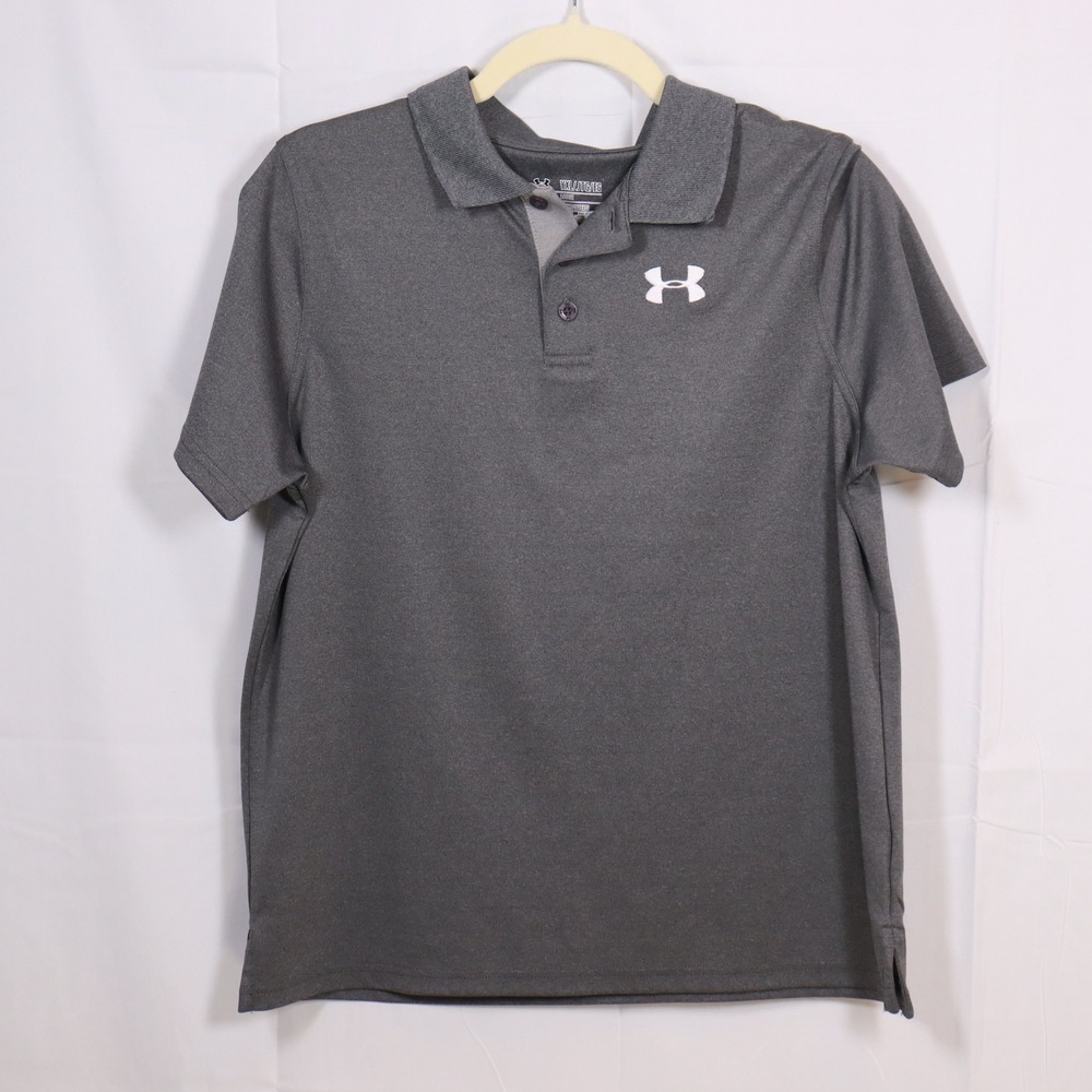 Under Armour Polo Shirt YXL Gray Boys Performance Golf Top‎